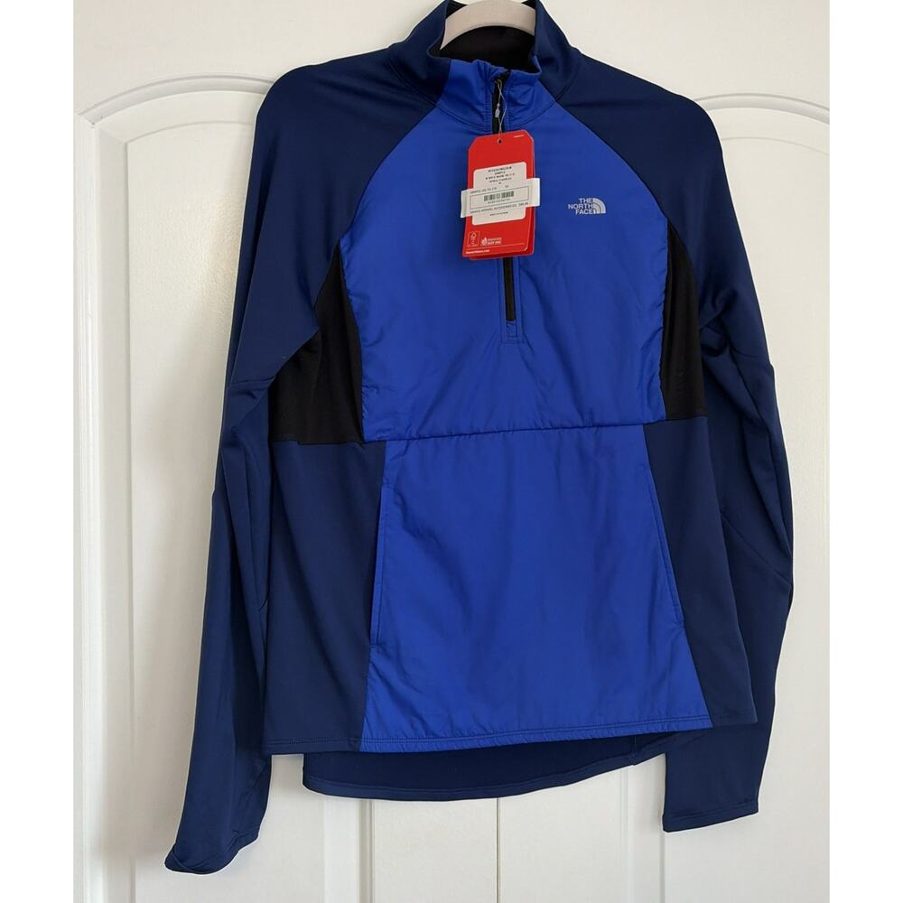 North Face Quarter Zip Pullover Mens M Blue Lightweight Athletic Top NWT